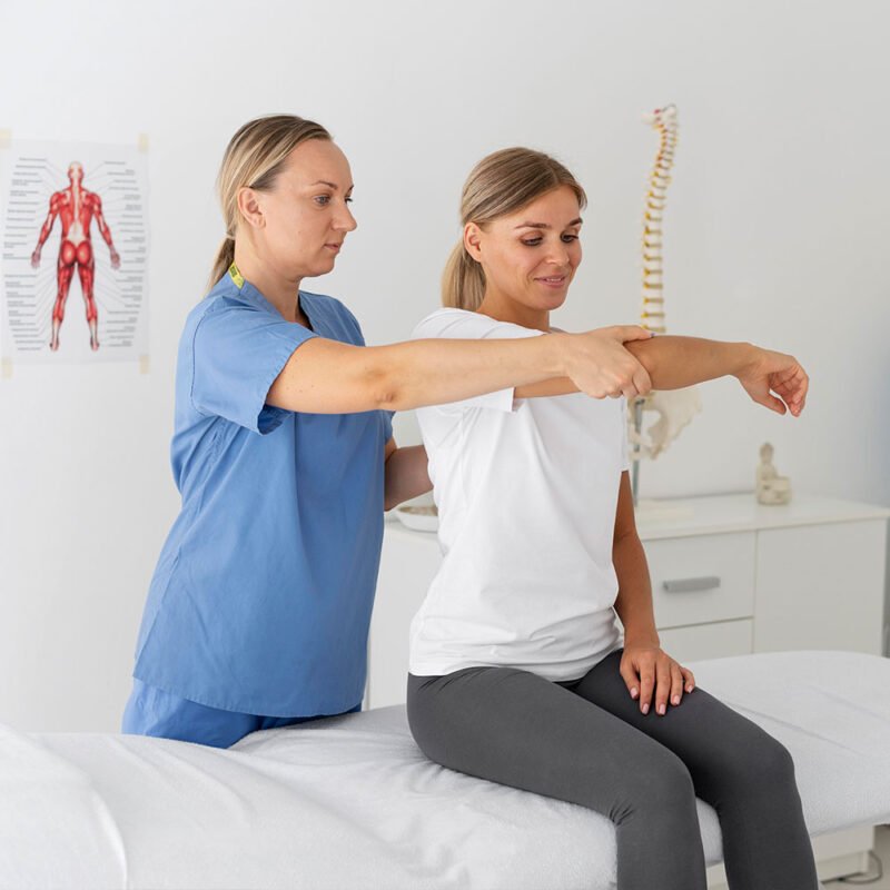 doctor checking a woman